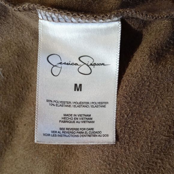 Jessica Simpson Jacket Womens Size M Brown Suede Full Zip Long Sleeve - Picture 6 of 6